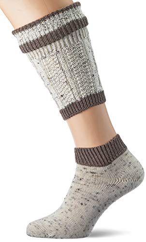 Lusana Herren 2-teiliges Loferl-Set Burghausen Tweed Trachtenstrümpfe, Beige (Naturmeliert/Braun 011), 44/45 von Lusana