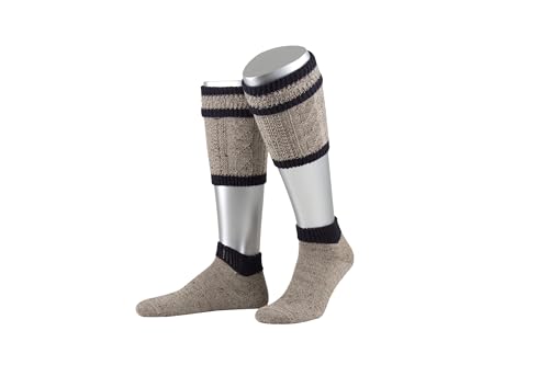 Lusana Herren 2-teiliges Loferl-Set Loden Tweed Trachtenstrümpfe, Braun (Braunmeliert/Marine 206), 40/41 von Lusana