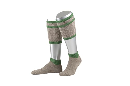Lusana Herren 2-teiliges Loferl-Set Loden Tweed Trachtenstrümpfe, Braun (Braunmeliert/Smaragd 236), 46/47 von Lusana