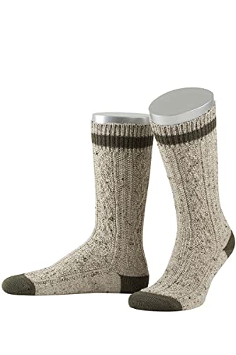 Lusana Herren Trachten-Schopper-Socke braun mit Bund braun, 211-BRAUN MEL./BRAUN (braun), 46/47 von Lusana