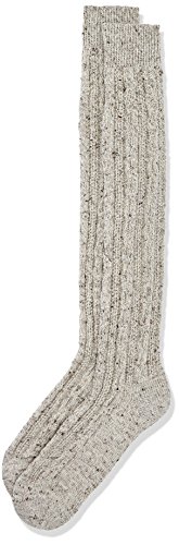 Lusana Herren Trachtenkniestrumpf Bergheim Tweed Trachtenstrümpfe, Beige (Mittelbeige meliert 9), 46/47 von Lusana