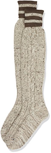 Lusana Herren Trachtenkniestrumpf Falkenberg Tweed Trachtenstrümpfe, Beige (Mittelbeige meliert/braun 911), 44/45 von Lusana
