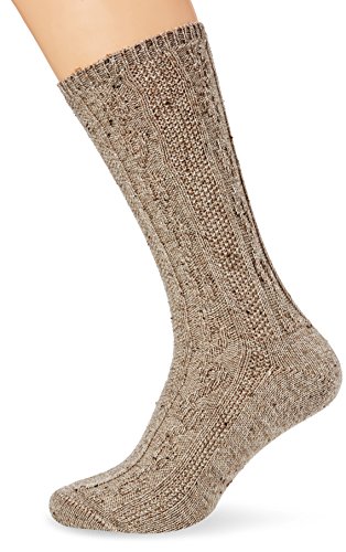 Lusana Herren Trachtensocke Ammergau Trachtenstrümpfe, Beige (braunmeliert 2), 44/45 von Lusana