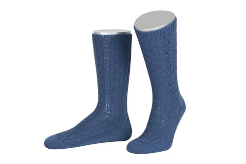 Lusana Trachtenschoppersocken aus Merinowolle L5697, Größe:38-39, Farbe:stahlblau (38) von Lusana