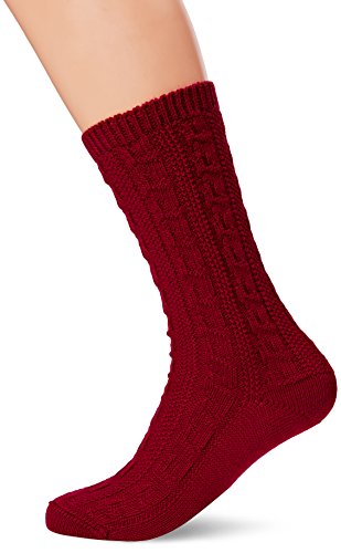 Lusana Trachtenschoppersocken aus Merinowolle L5697, Größe:42-43, Farbe:bordeaux (20) von Lusana