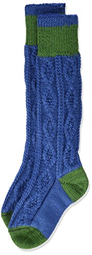 Lusana Jungen Kinder zweifarbig Kniestrümpfe, Blau (Mittelblau/Smaragd 1036), 31-34 von Lusana