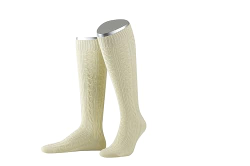 Lusana Kniestrümpfe mit 6 Zöpfen mit Baumwolle L4347, Größe:40-41, Farbe:natur (25) von Lusana