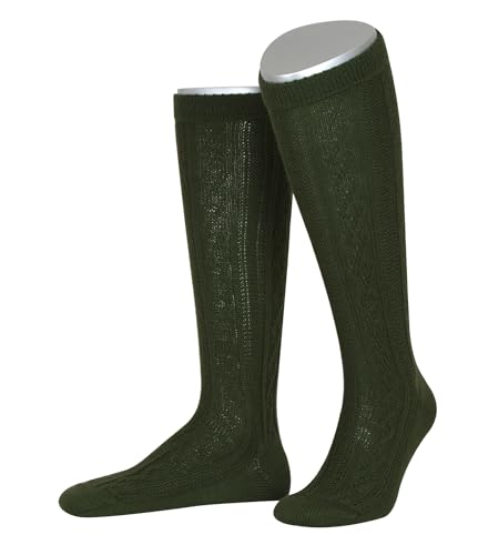 Lusana Kurzhosenstrümpfe mit eingezogenem Gummi mit Schurwolle Superwash L4910, Größe:42-43, Farbe:lodengrün (48) von Lusana