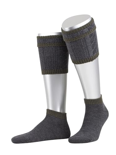 Lusana Loferl-Set 2-teilig spezielle Strickung Superwash L479, Größe:40-41, Farbe:dunkelgrau/jägeroliv (5230) von Lusana