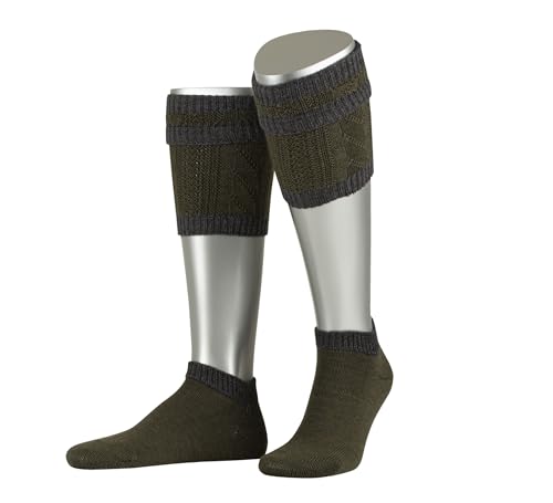 Lusana Loferl-Set 2-teilig spezielle Strickung Superwash L479, Größe:40-41, Farbe:jägeroliv/dunkelgrau (3052) von Lusana