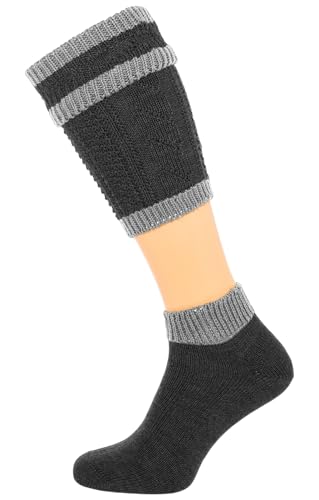 Lusana Loferl-Set 2-teilig spezielle Strickung Superwash L479, Größe:42-43, Farbe:anthrazit/mittelgrau (0203) von Lusana