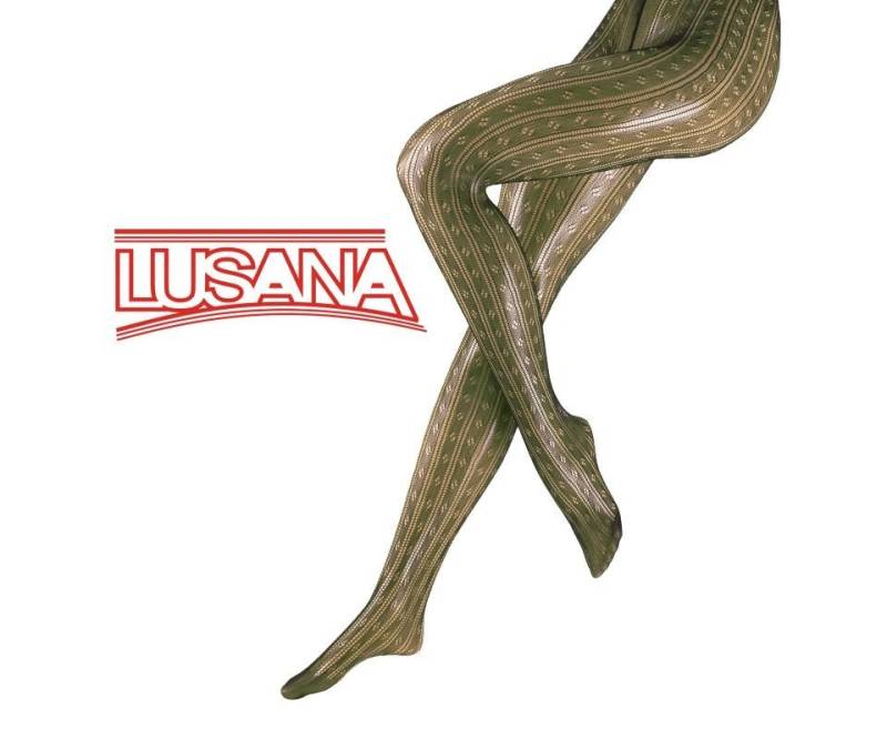 Lusana Strumpfhose Fashion-Strumpfhose "Jasmin" - olive von Lusana