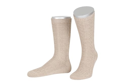 Lusana Trachtenschoppersocken aus Merinowolle L5697, Größe:40-41, Farbe:beige (13) von Lusana