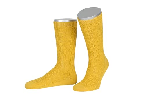 Lusana Trachtenschoppersocken aus Merinowolle L5697, Größe:40-41, Farbe:gelb (05) von Lusana