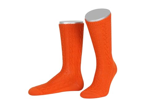 Lusana Trachtenschoppersocken aus Merinowolle L5697, Größe:48-49, Farbe:orange (34) von Lusana