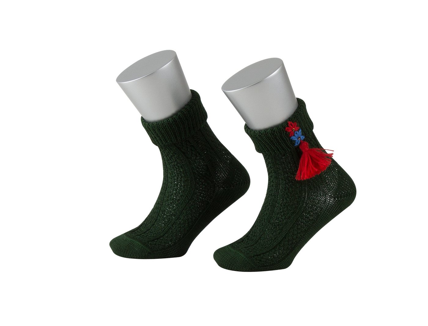 Lusana Trachtensocken L1412 Kinder-Umschlagsocken bestickt mit Quasten von Lusana