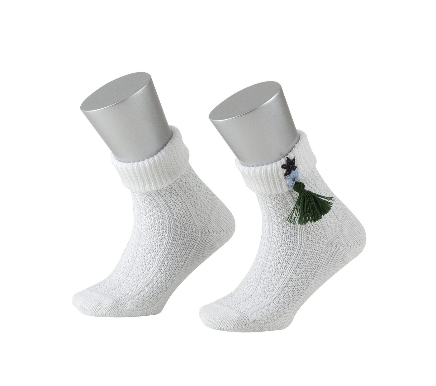 Lusana Trachtensocken L1412 Kinder-Umschlagsocken bestickt mit Quasten von Lusana