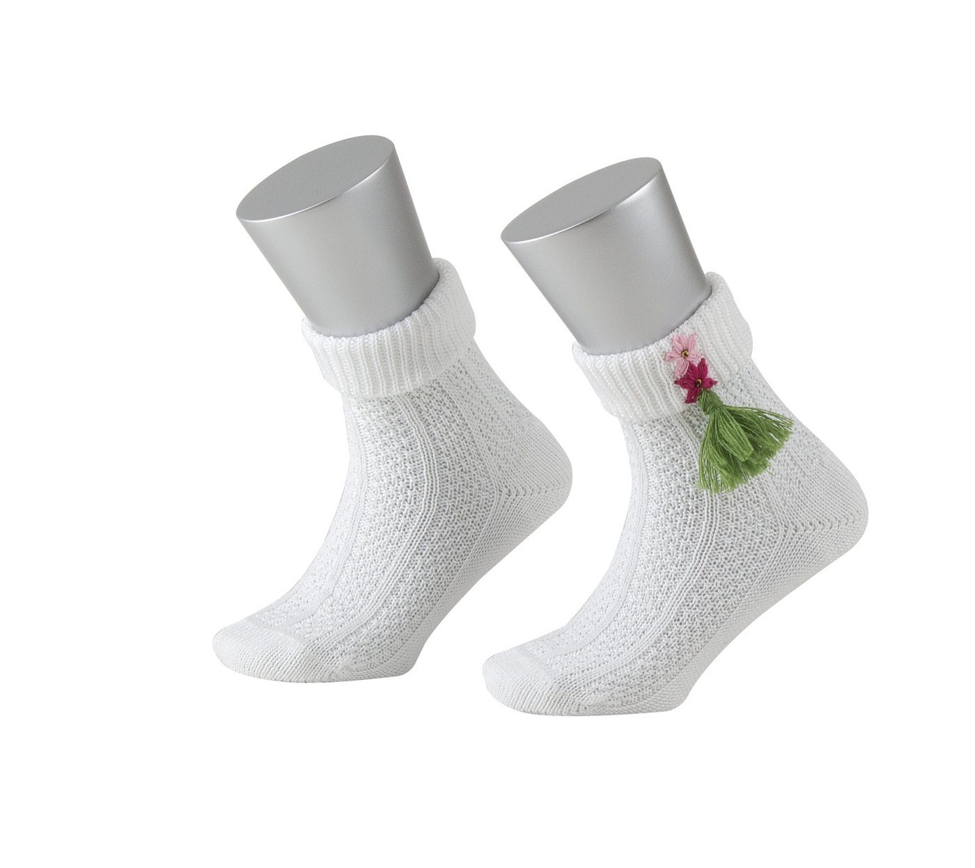 Lusana Trachtensocken L1412 Kinder-Umschlagsocken bestickt mit Quasten von Lusana