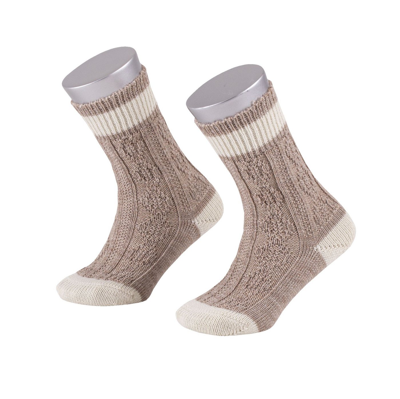 Lusana Trachtensocken L1861R Kindersocken 2-farbig mit Merino-Wolle von Lusana