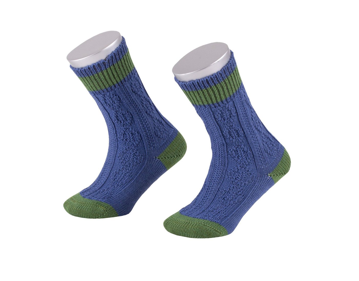 Lusana Trachtensocken L1861R Kindersocken 2-farbig mit Merino-Wolle von Lusana