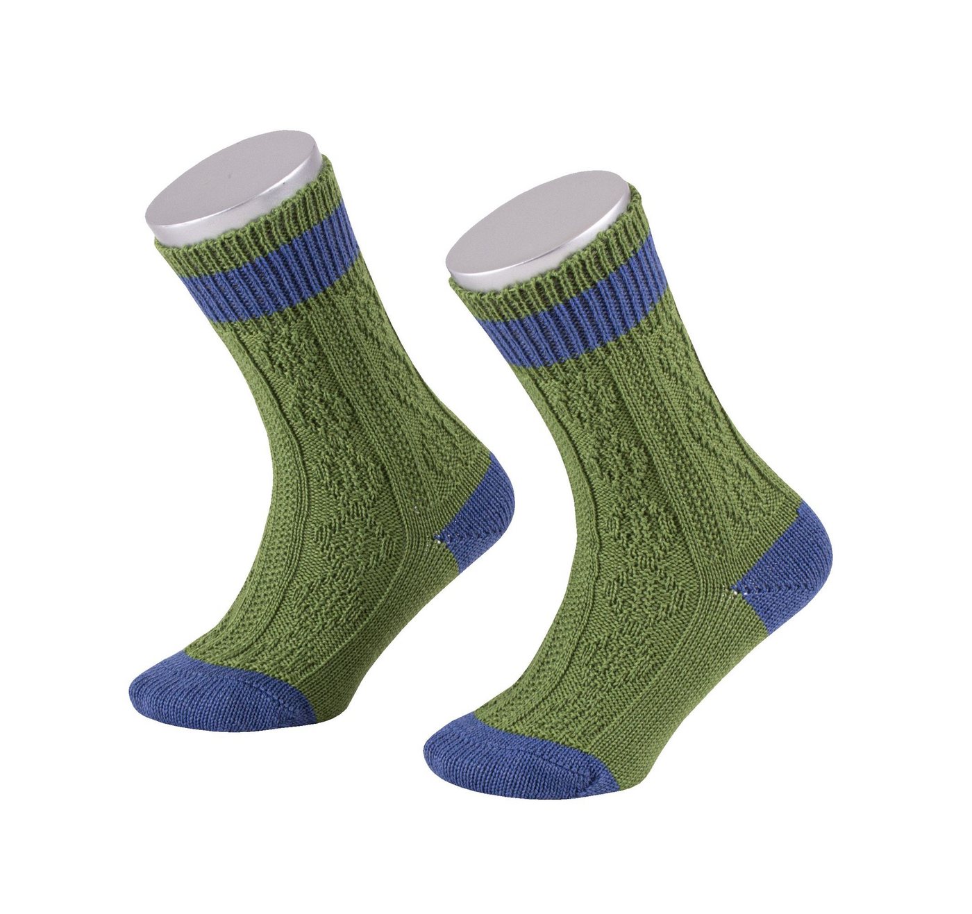 Lusana Trachtensocken L1861R Kindersocken 2-farbig mit Merino-Wolle von Lusana