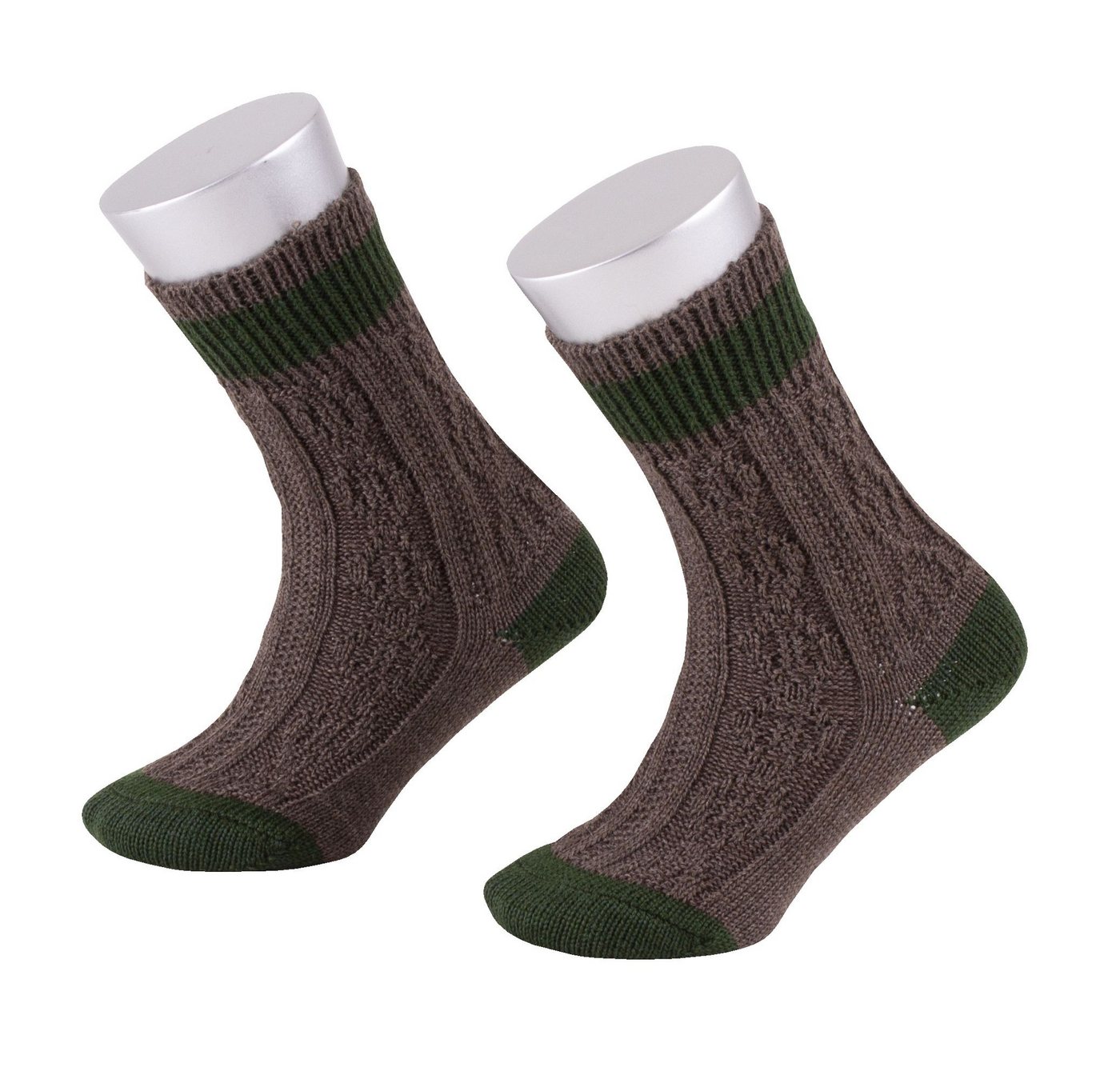 Lusana Trachtensocken L1861R Kindersocken 2-farbig mit Merino-Wolle von Lusana