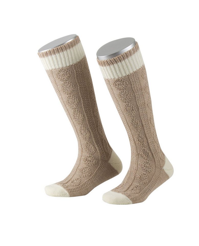 Lusana Trachtensocken L361R Kinder-Kniestrümpfe 2-farbig von Lusana