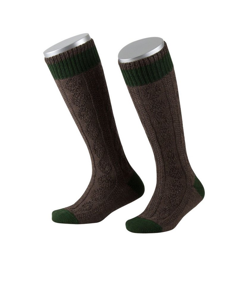 Lusana Trachtensocken L361R Kinder-Kniestrümpfe 2-farbig von Lusana