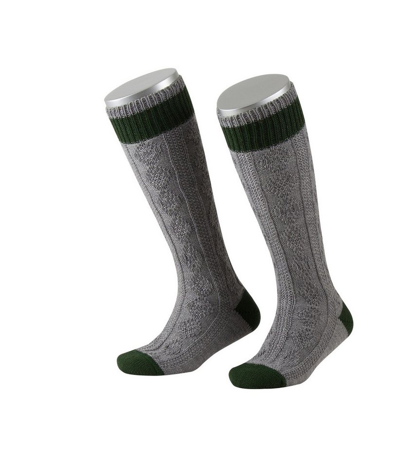 Lusana Trachtensocken L361R Kinder-Kniestrümpfe 2-farbig von Lusana