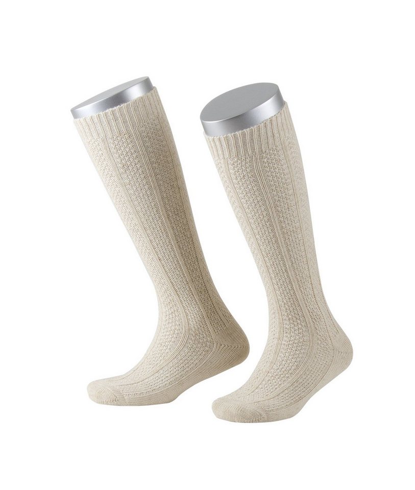 Lusana Trachtensocken L942 Kinder-Kniestrümpfe mit Fersen- und Spitzenverstärkung von Lusana