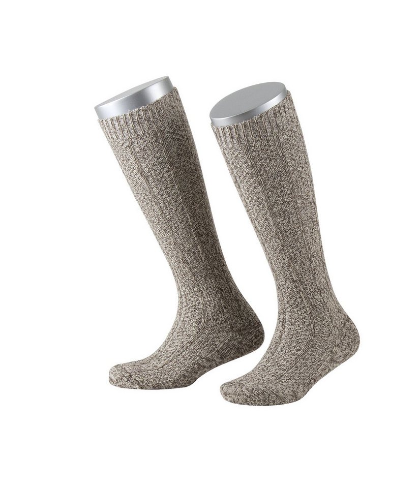 Lusana Trachtensocken L942 Kinder-Kniestrümpfe mit Fersen- und Spitzenverstärkung von Lusana