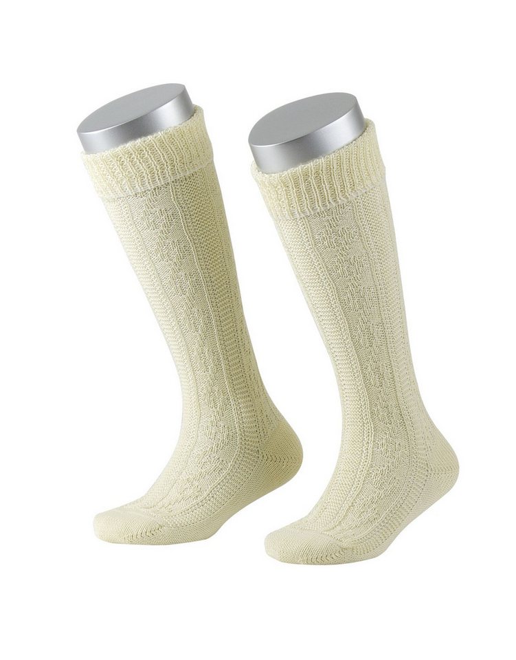 Lusana Trachtensocken L952 Kinder-Kniebundstrümpfe aus Baumwolle von Lusana