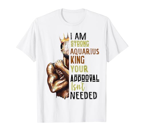 Sternzeichen Wassermann König Schwarz Mann Geschenk Astrologie Herren T-Shirt Sternzeichen Wassermann König Schwarz Mann Geschenk Astrologie Herren T-Shirt von Lush BLM