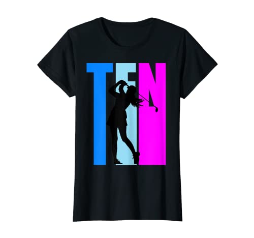 Mädchen Retro 10. Geburtstag Golf Golfer Pink Lila Team Plays T-Shirt Mädchen Retro 10. Geburtstag Golf Golfer Pink Lila Team Plays T-Shirt von Lush Golf