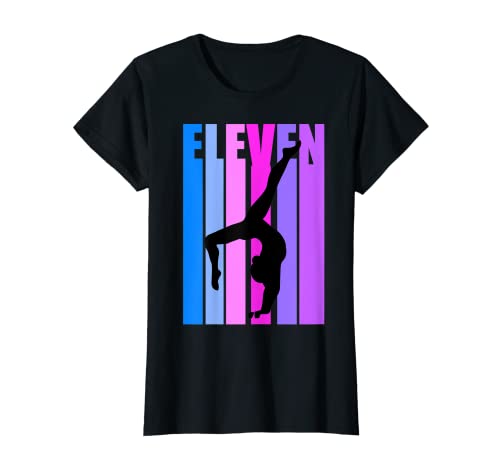 Mädchen 11. Gymnastik Geburtstag Pink Beam Queen Gymnast T-Shirt von Lush Gymnastics