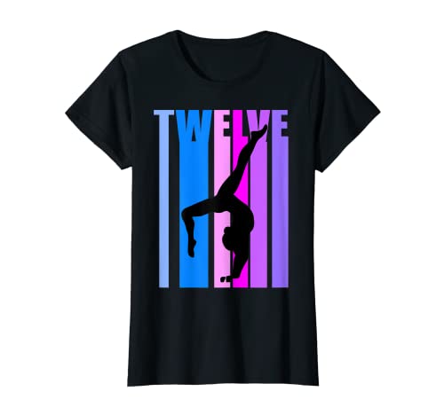 Mädchen 12. Gymnastik Geburtstag Pink Beam Queen Gymnast T-Shirt von Lush Gymnastics