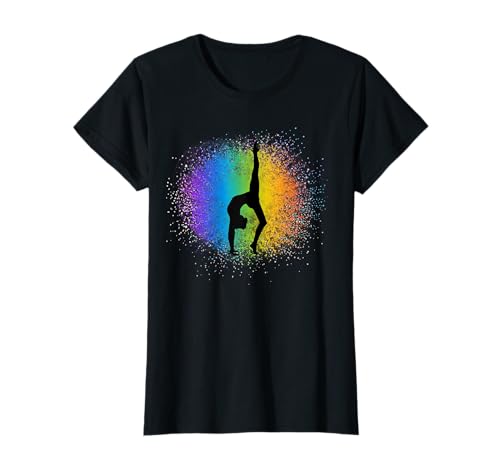 Mädchen Gymnastik Regenbogen Farben Akrobatisch Acro Gymnast Kid T-Shirt von Lush Gymnastics