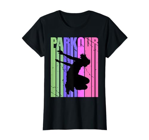 Mädchen Retro Parkour Geburtstag Retro Vintage Grau Used-Look T-Shirt Mädchen Retro Parkour Geburtstag Retro Vintage Grau Used-Look T-Shirt von Lush Parkour