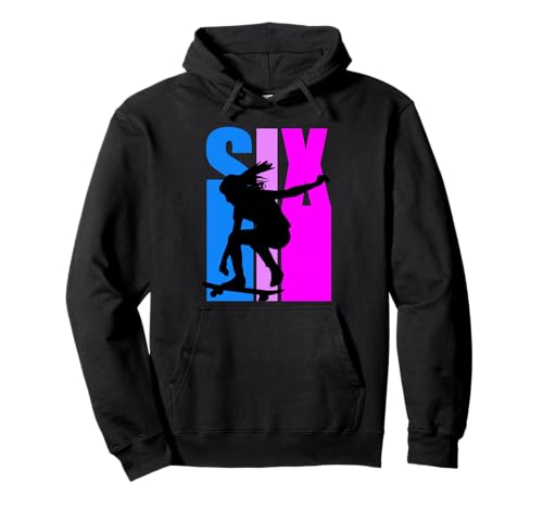 Mädchen Retro Skateboarding 6. Geburtstag Loves to Skate Young Pullover Hoodie von Lush Skateboarding