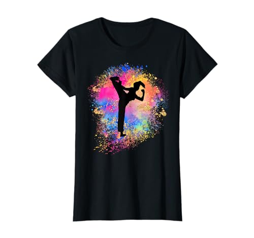 Mädchen Regenbogen Karate Weiblich Judo Silhouette Taekwondo T-Shirt Mädchen Regenbogen Karate Weiblich Judo Silhouette Taekwondo T-Shirt von Lush Taekwondo