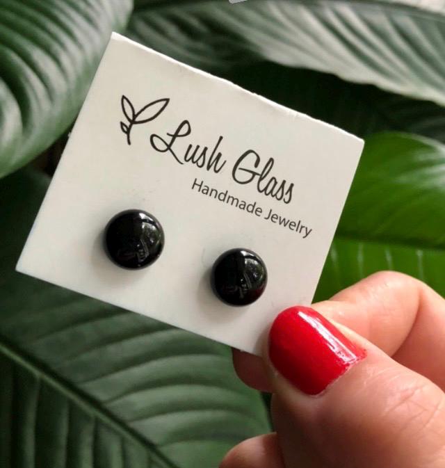 Schwarze Glasohrstecker Schwarze Glasohrstecker von LushGlassblowing