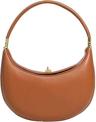 Lushandy PU Leder Halbmond Tasche und Damen Luna 4 in 1 Umhängetasche Halbmond Tasche Hobo Clutch, Braun, 11.0x6.1x3.5 inches von Lushandy