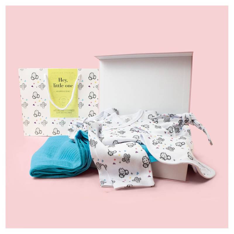 Baby Geschenkset Kaktus Shower Newborn Erstlingsset Erstlingsausstattung Für Musselintuch Babykleidung Bodys Bio-Baumwolle von LushlooStudio