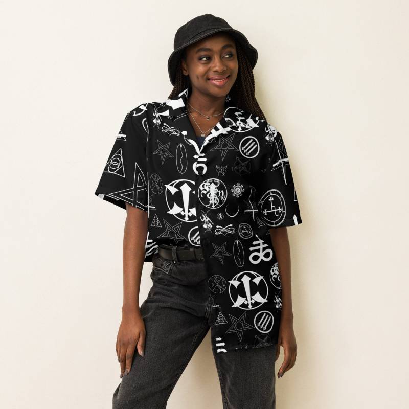 Occult-Alloverprint-Unisex Hemd Mit Knöpfen von LusignsStreetware