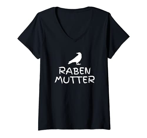 Damen Rabenmutter Eltern Gothik Frauen Damen T-Shirt mit V-Ausschnitt von Lusitge Sprüche Geschenkideen