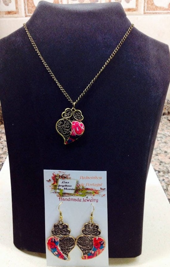 Schmuckset Herz Von Viana, Antikgold Schmuckset Herz Von Viana, Antikgold von LusoTiles