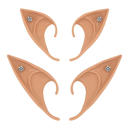 Lusofie 2 Paar Elfenohren Cosplay Elf Ears Anime Party Zubehör Halloween Weihnachten Vampire The Masquerade Elfen Kostüm Elfen Ohren Weihnachten Elfenohren Schmuck von Lusofie