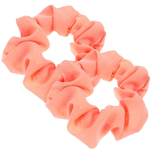 2 Stück Neon Haargummi Scrunchie Pop Rosa Scratch Einfarbiges Kratzgummiband Kratzkrawatten Haarschmuck Scrunchies Seide für Damen Satin Haargummis Mädchen Glitzer Scrunchie Neon von Lusofie