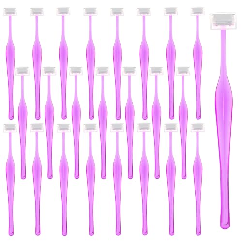 24 Stück Augenbrauen Rasierer Damen T-förmiger Augenbrauenrasierer Gesichtshaarentferner Mini Dereyebrow Razor mit Abdeckung Gesichtsbrauen Nagelhautpflege für Frauen und Männer von Lusofie