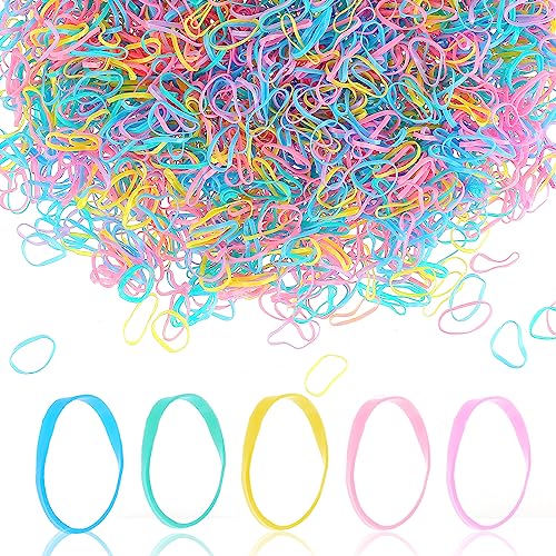 2500 Stück Haargummi Mini Frühlingsfarben Gummiband kleine Durchsichtige Elastische Haargummis Weiche Baby Elastische Scrunchies Stirnbänder für Mädchen Kinder Hochzeitsfrisuren von Lusofie